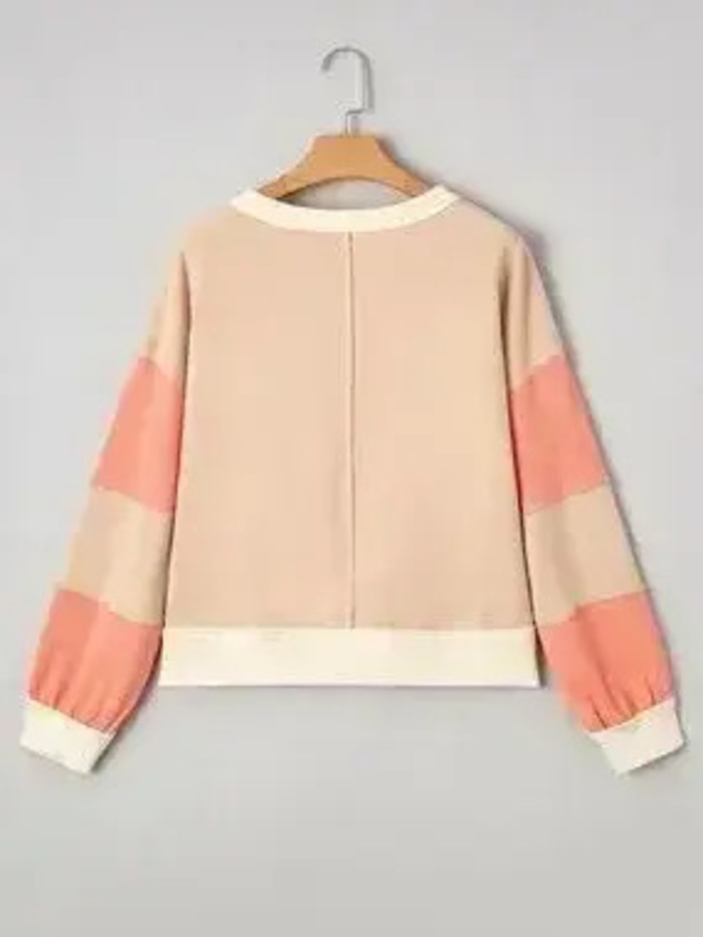 Color Block Textured Patchwork Pullover Sweatshirt - Picture 7 of 10